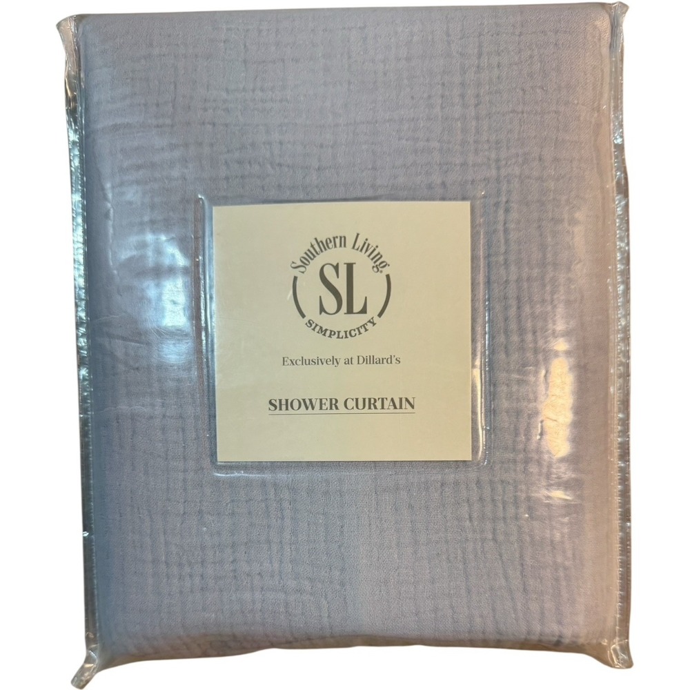 New southern Living‎ Serenity Shower Curtain 72" x 72" Light Blue 100% Cotton